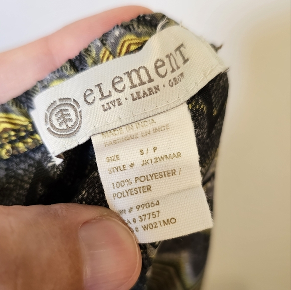 👍Element grey yellow saw pattern, paneled high low mermaid skirt size S US - Picture 5 of 5